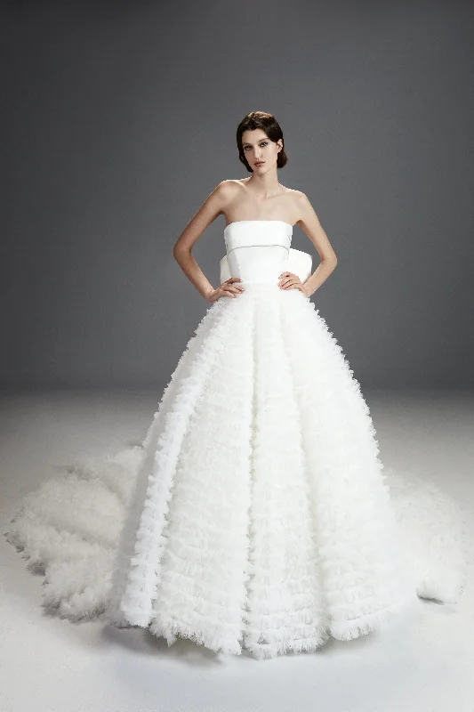 Incredible Offers VRM388 - TULLE RUFFLE GOWN