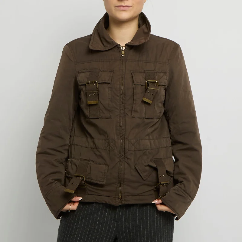 Unmissable Offer Buckle Detail Soft Material Jacket - UK 8