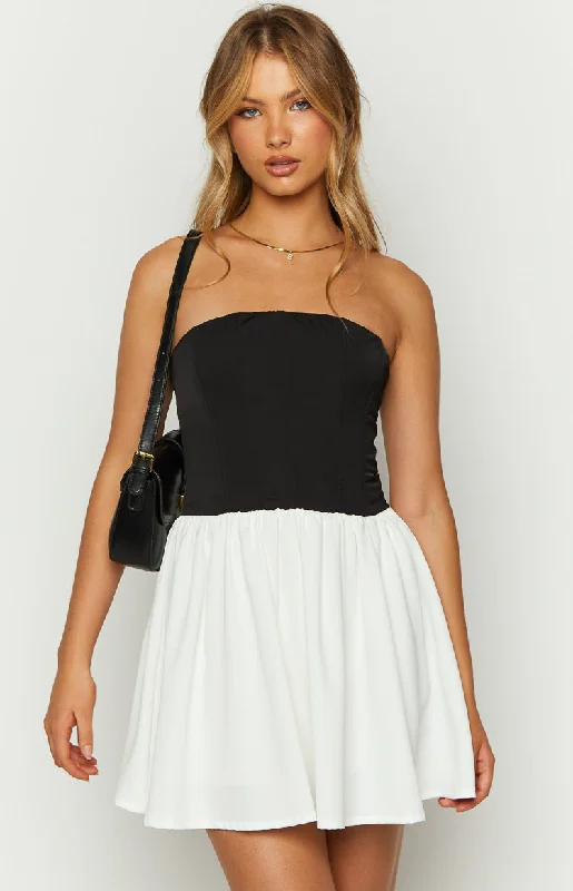 Reduced Prices Draven Black And White Corset Mini Dress