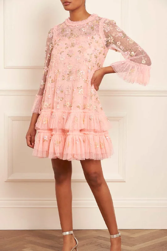 Super Deal Sequin Bloom Gloss Mini Dress