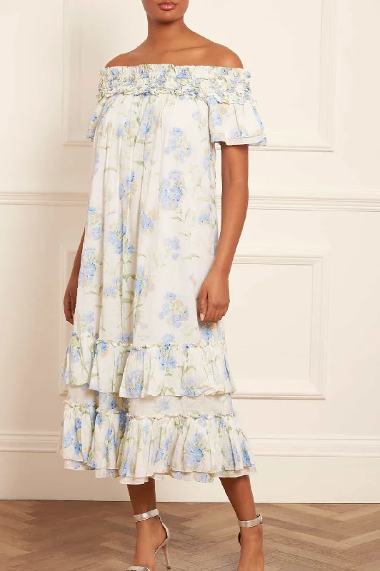 Buy More, Save More Summer Posy Cotton Off-Shoulder Ankle Gown