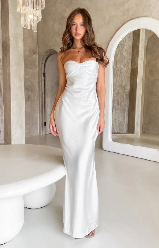 Price Drop Alert Abbie White Maxi Formal Dress