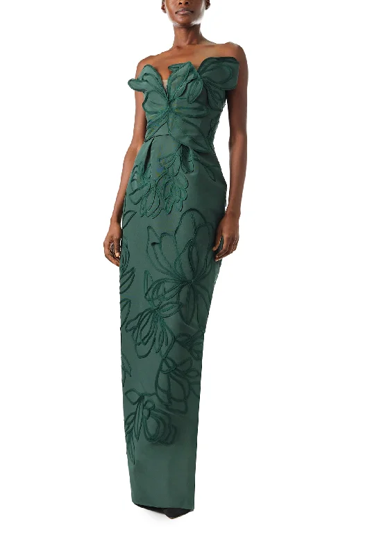 Value Deals Floral Embroidered Column Gown