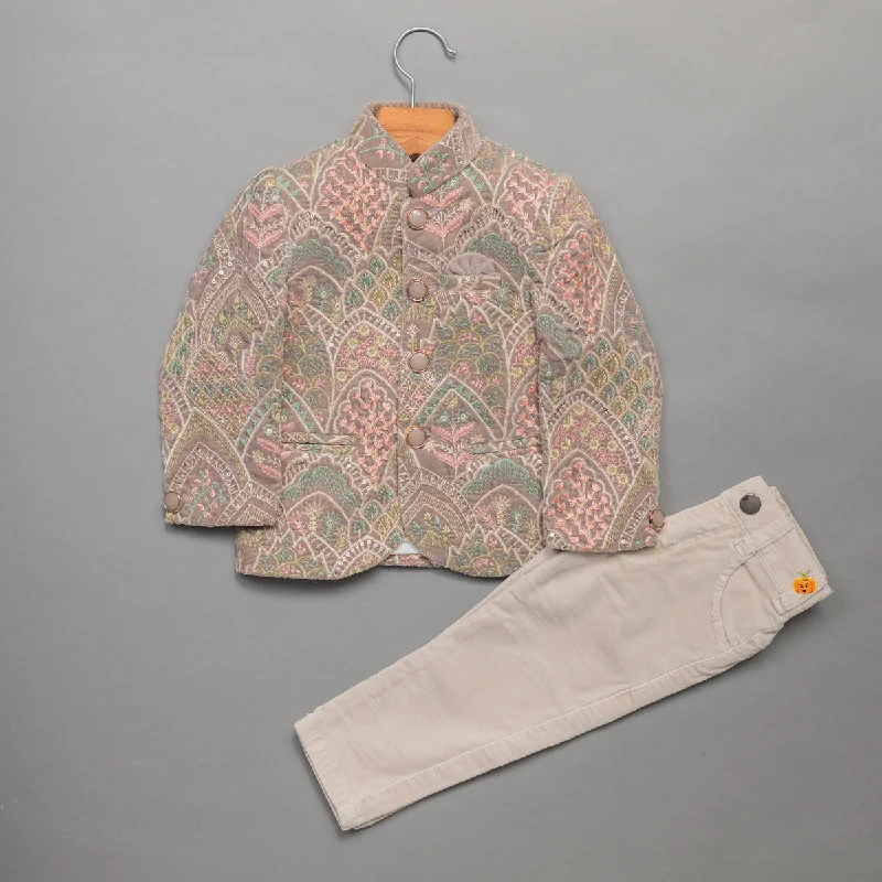Year-End Clearance Embroidered Jodhpuri Suit for Boys