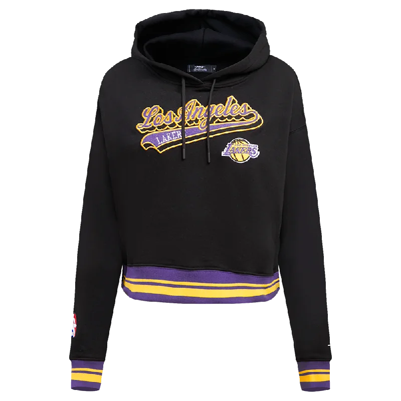 Steals and Deals SUDADERA CON GORRO NBA LOS ANGELES LAKERS SCRIPT TAIL PARA MUJER