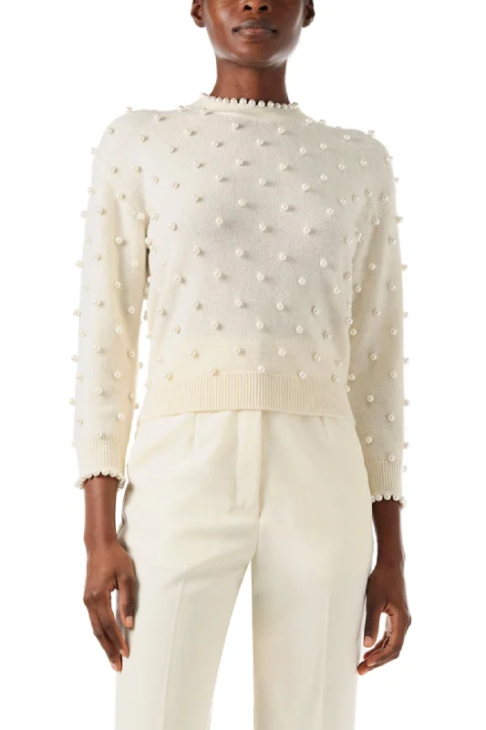 One-DAY Sale Creme Pearl Cashmere Sweater