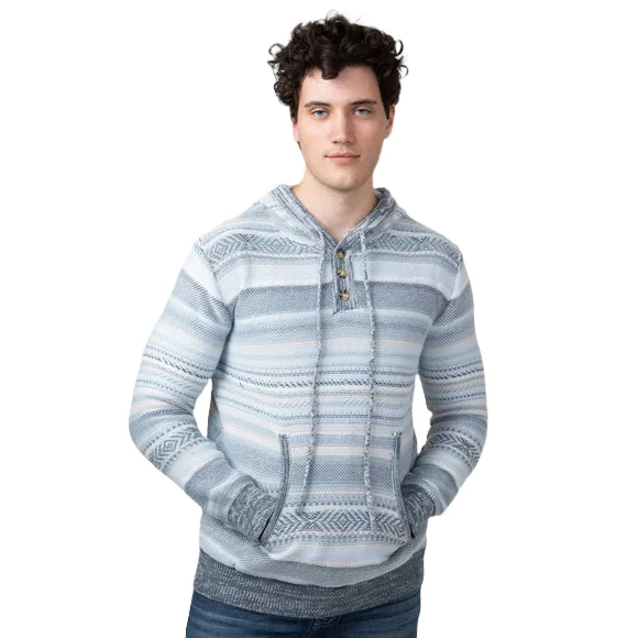 Grand Opening Sale Simply Southern Men's Striped Fog Grey Hoodie Sweater 0224-MN-HD-SWTR-FOG