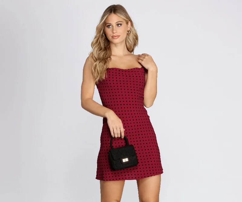 Sleeveless Polka Dot Mini Dress