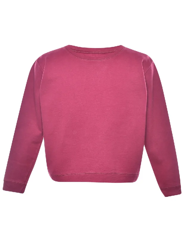 Limited Time Discount Burgundy Plain Sweatshirt - M