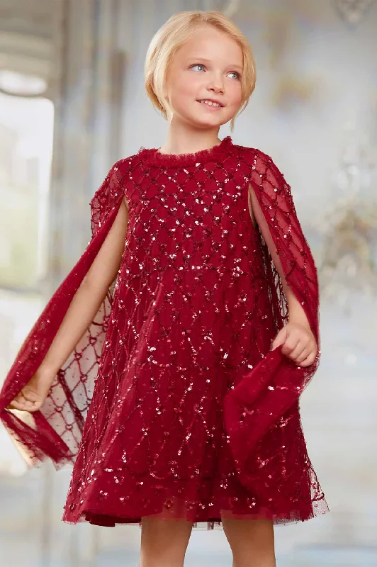 Unbeatable Prices Heart Lattice Cape Kids Dress