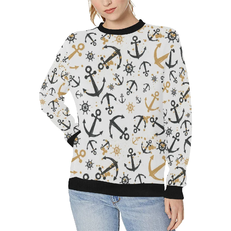 Reduced Prices Anchors Rudders pattern Women's Crew Neck Sweatshirt