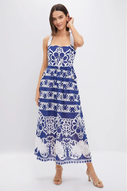 Navy Mavaro Lace Dress