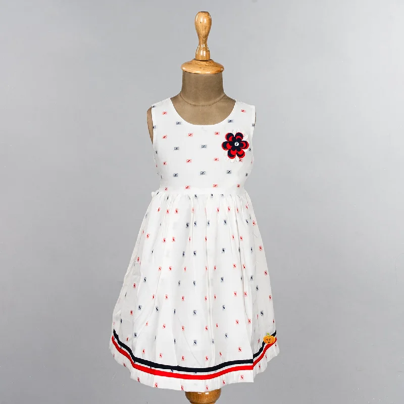 Flash Sale White Cotton Frock for Girls