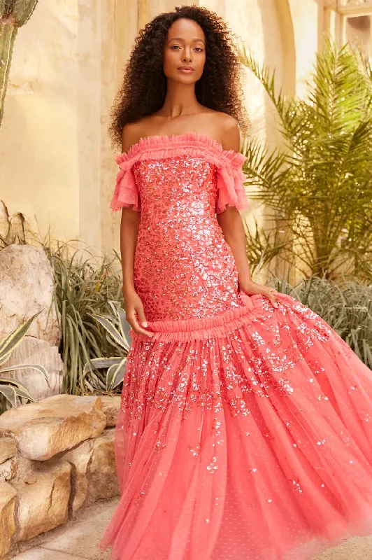 Markdowns Regal Rose Off-Shoulder Gown